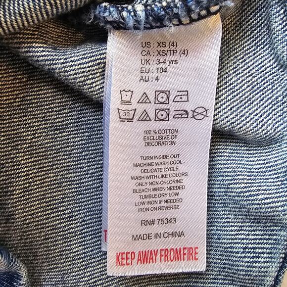 Tommy Bahama Little Girls Ruffled Button Blue Jean Denim Mini Skirt Size XS 4 - Picture 9 of 9